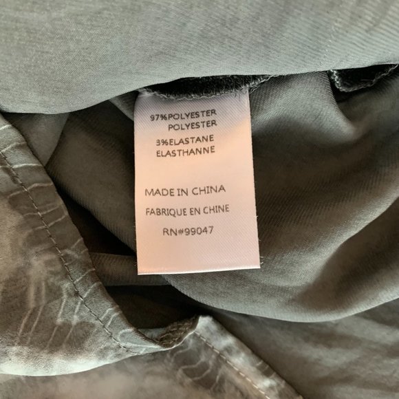 NWT Women's Flew de Lis Asymmetric Multicolor Gray Long Sleeve Medium Blouse - Picture 5 of 12